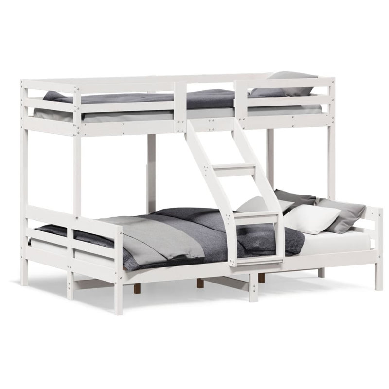 Arin Solid Wood Bed, Double (4'), White