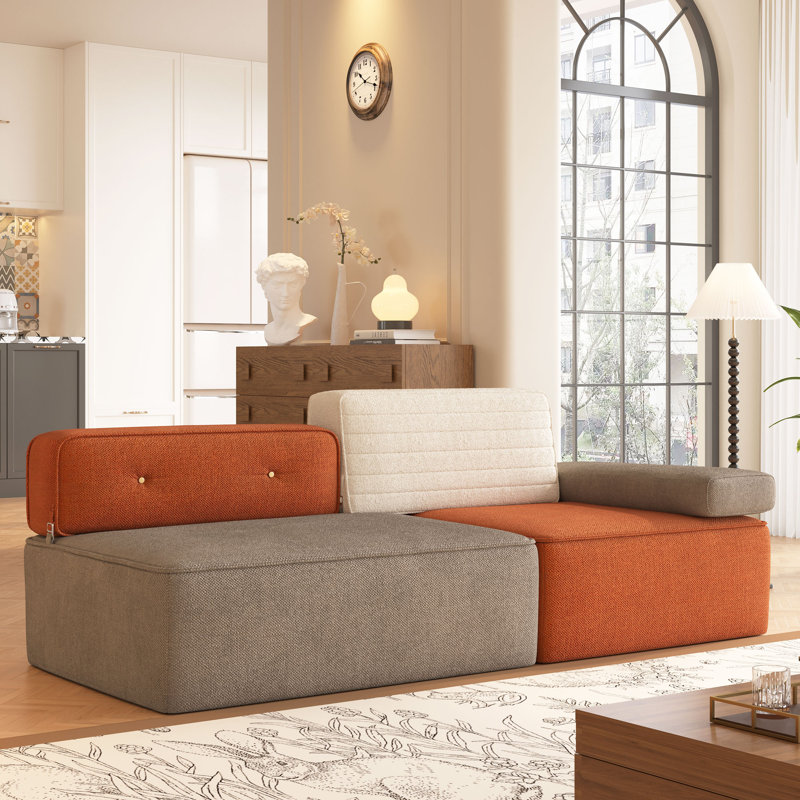 79.9" Multifunctional Modular Fabric Sofa