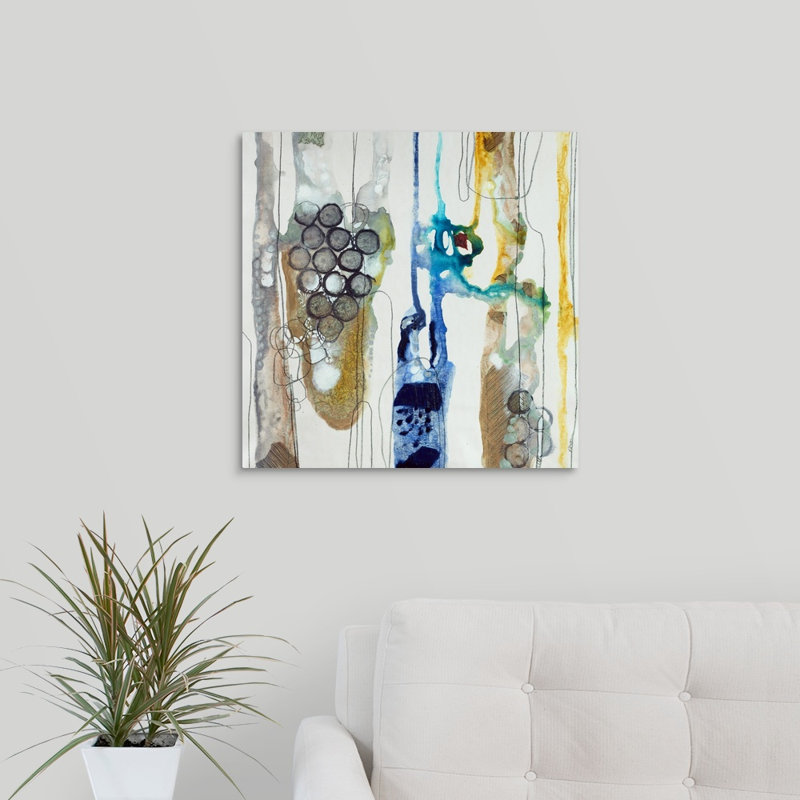 « botanique contour xiiiii », peinture sur toile, H 20 po x l 20 po x P 1,25 po, Toile tendue