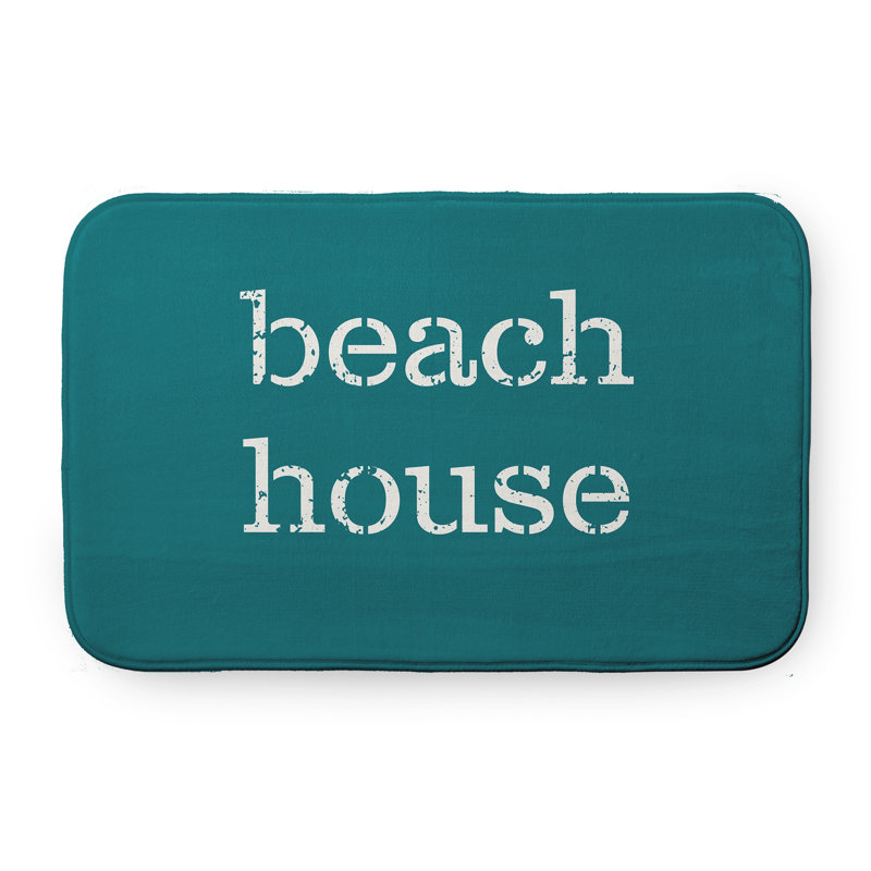 Tapis de bain Beach, L 17 po x L 24 po, Sarcelle