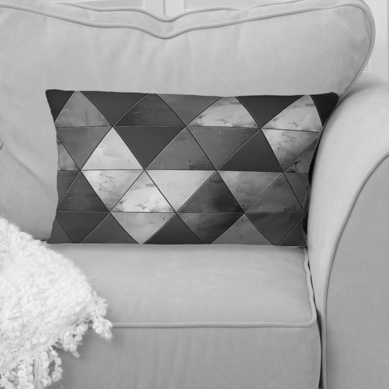 Black Modern Rhombus Pattern II - Modern Lumbar Pillow