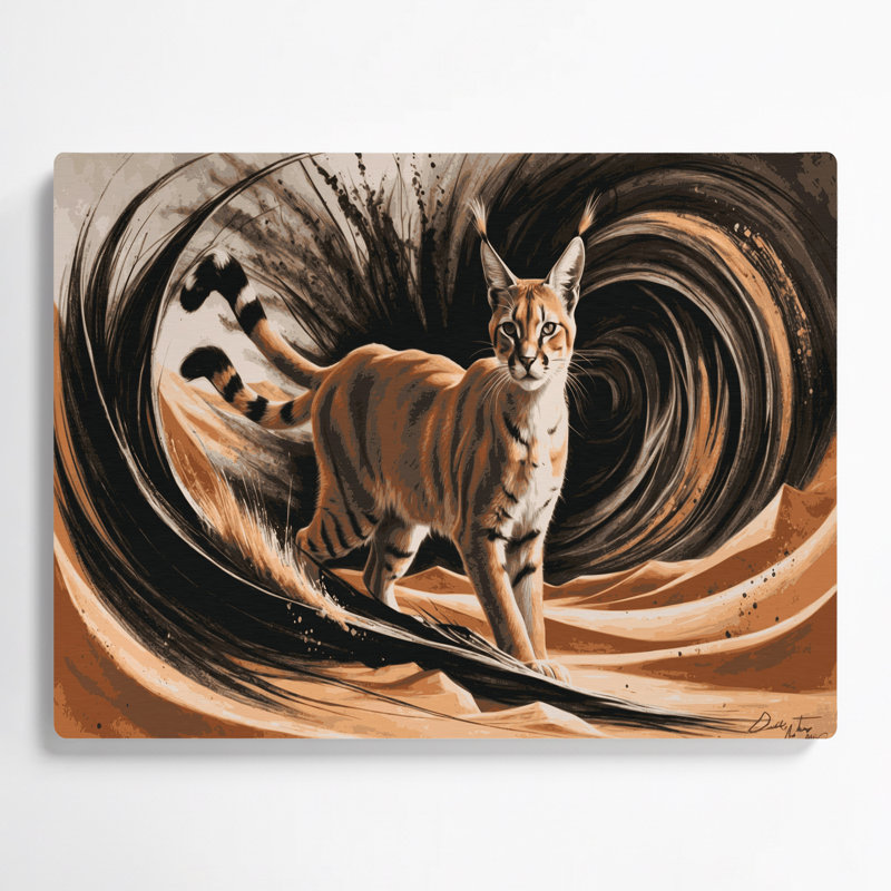 Faune, art mural brun en métal Caracal, H 20 po x l 24 po