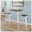 Tabouret de bar empilable blanc vintage et espresso - Paquet de 2