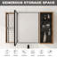Armoire de toilette 41,6 po avec rangement, armoire à pharmacie murale avec porte miroir, tablettes en verre réglables, contreplaqué