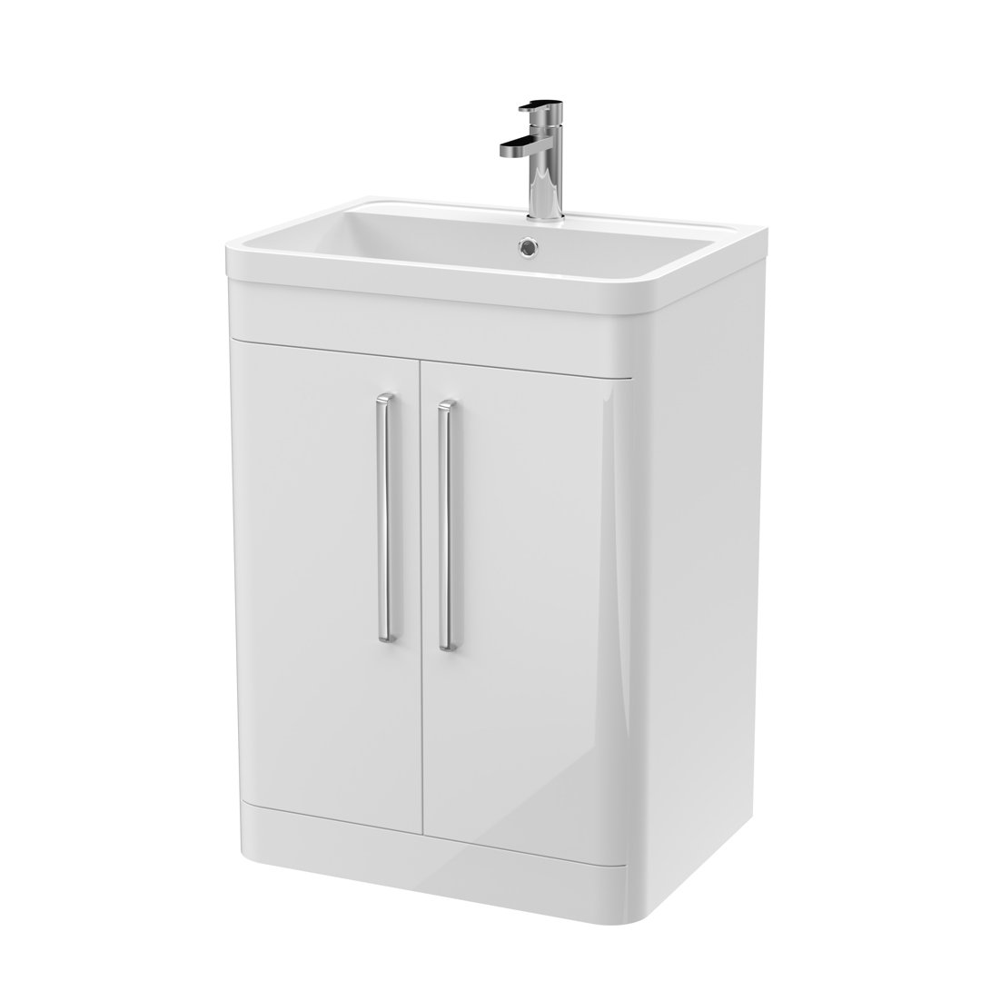 Parade 600mm Single Bathroom Vanity with Integrated Polymarble Basin