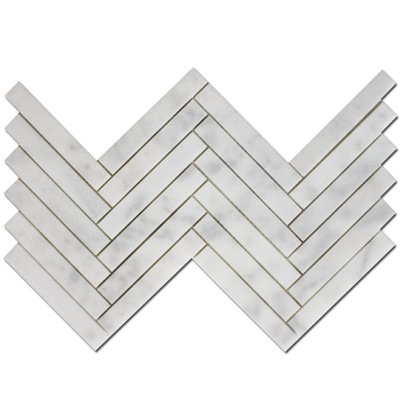 1x6 IMPERIAL WHITE HERRINGBONE HONED