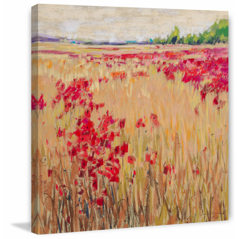 Corn and Poppies XIII par Jennifer Gardner - Toile tendue, H 48 po x l 48 po x P 1,5 po