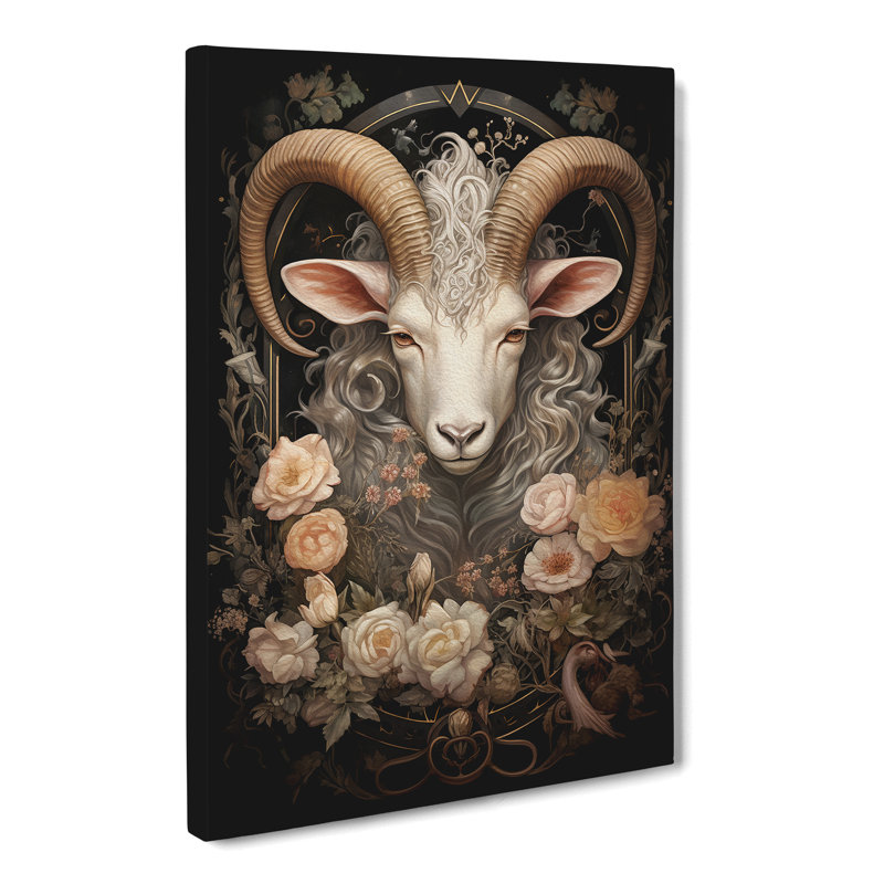 Capricorn Zodiac Victorian - Print on Canvas, 60cm H x 40cm W x 3cm D