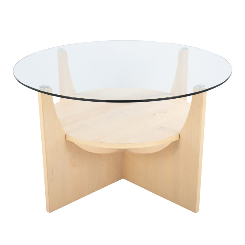 Glass Top Coffee Table, Natural