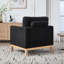 Fauteuil d'appoint Modern Farmhouse, Boucle noir profond, avec traversins pour le salon-1334084646-1334084647