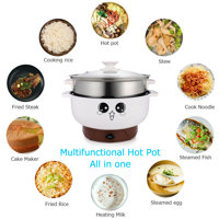 MIFXIN Electric Multi-Pot, 110V Electric Skillet Nonstick Hot Pot Noodles Rice  Cooker, 2.3L, Without Steamer 