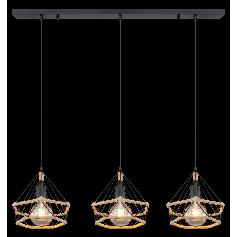 Bysshe 3 - Light Black Kitchen Island Pendant
