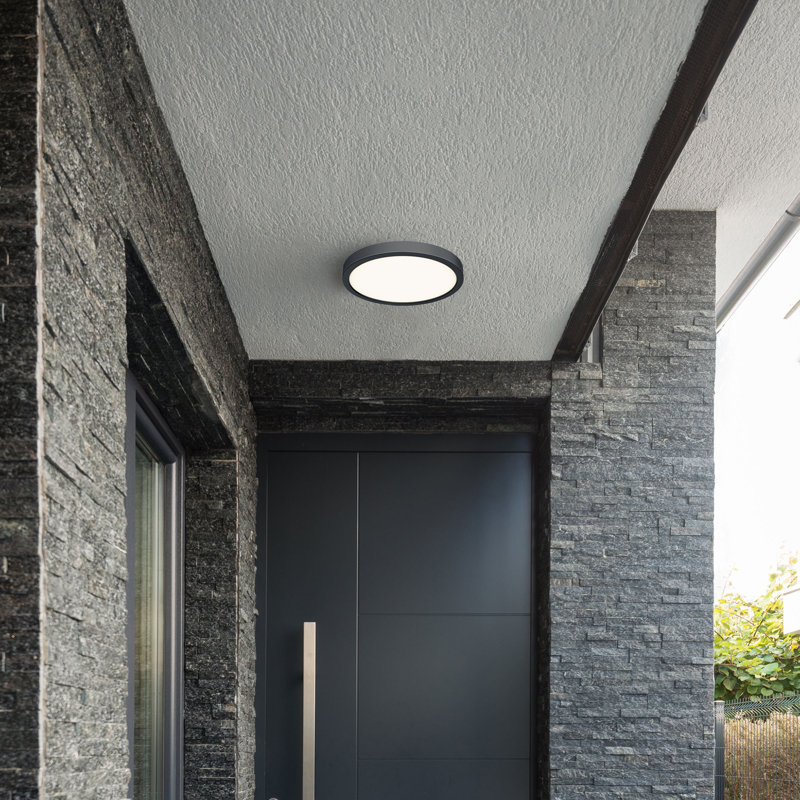 Hayden-Blu Acrylic LED Flush Mount, Satin Nickel, 1" H x 10" W x 10" D