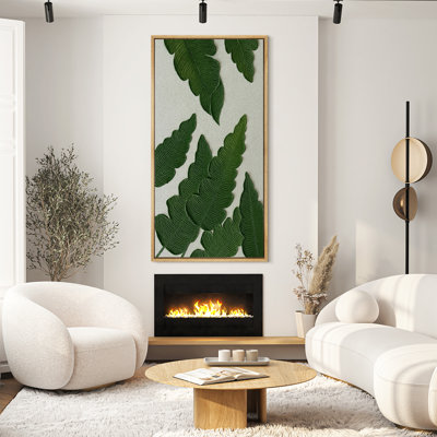 Vertical Tropical Banana Leaves Extra Large Pictures Framed Canvas Print Wall Art
