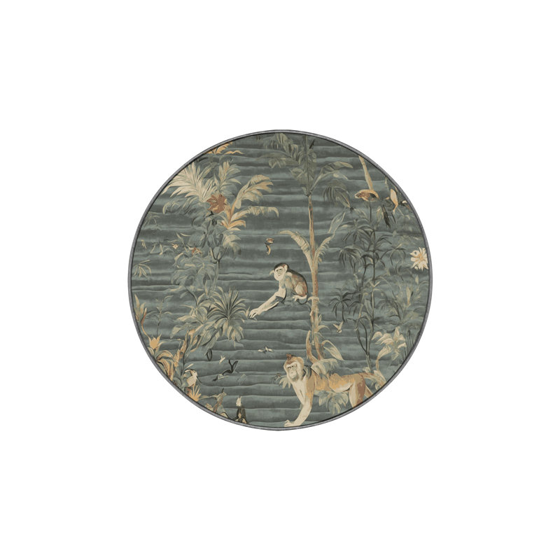 Tapis brun soyeux et moelleux, Rond 3 pi