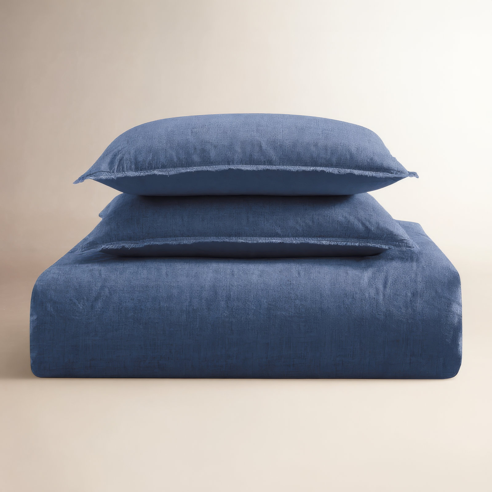 Emington Cotton Comforter Set, King Comforter + 2 King Shams, Denim Blue