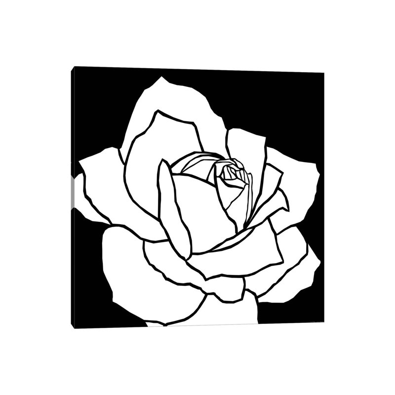 White Rose by Art Mirano - Wrapped Canvas Painting, 30.48cm H x 30.48cm W x 1.91cm D