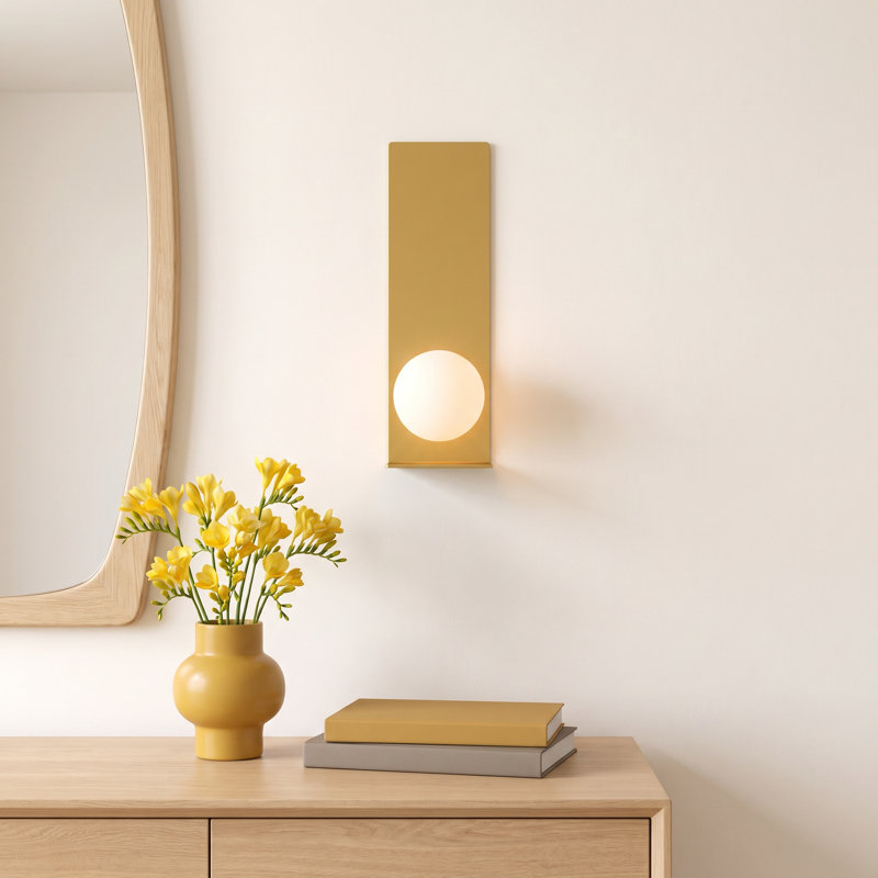 Yiva Flush Mounted Sconce, Aged Brass