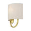 Applique murale 1 lumière ADA en bronze anglais avec abat-jour en tissu avoine fabriqué à la main avec tissu blanc à l'intérieur-949673980