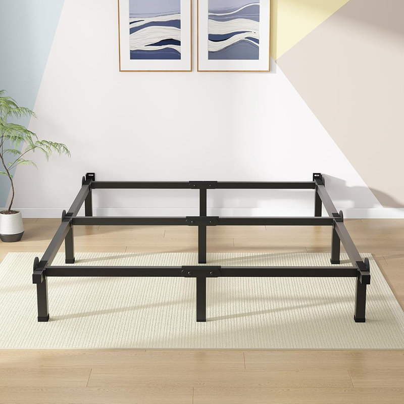 Metal Bed Frame, 9-leg Bed Base, 8 Inches Support For Box Spring, Queen, Easy Assembly, Black