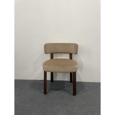 Chaise d'appoint rembourrée en bois massif