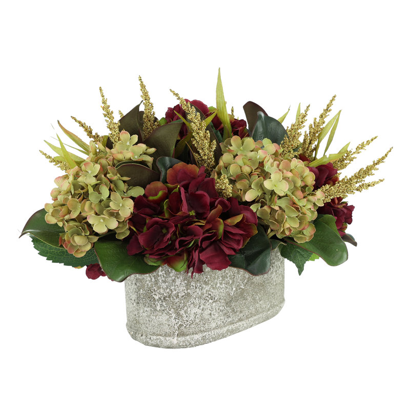 Lilbourn Hydrangea Floral Arrangement in Vase