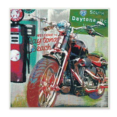 Impression d’art graphique avec impression de moto de motos colorées