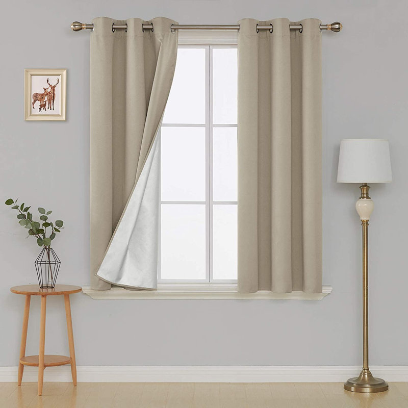 Centerview Blackout Curtains / Drapes Pair, 42" W x 63" L, Beige