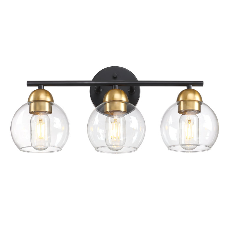 3 - Light Dimmable Vanity Light, Brushed Gold
