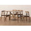 Watkin 5 Piece Solid Rubberwood Dining Set