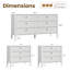 Ensemble de chambre à coucher 3 pièces, commode 6 tiroirs et ensemble de table de chevet 3 tiroirs Elda-129879412