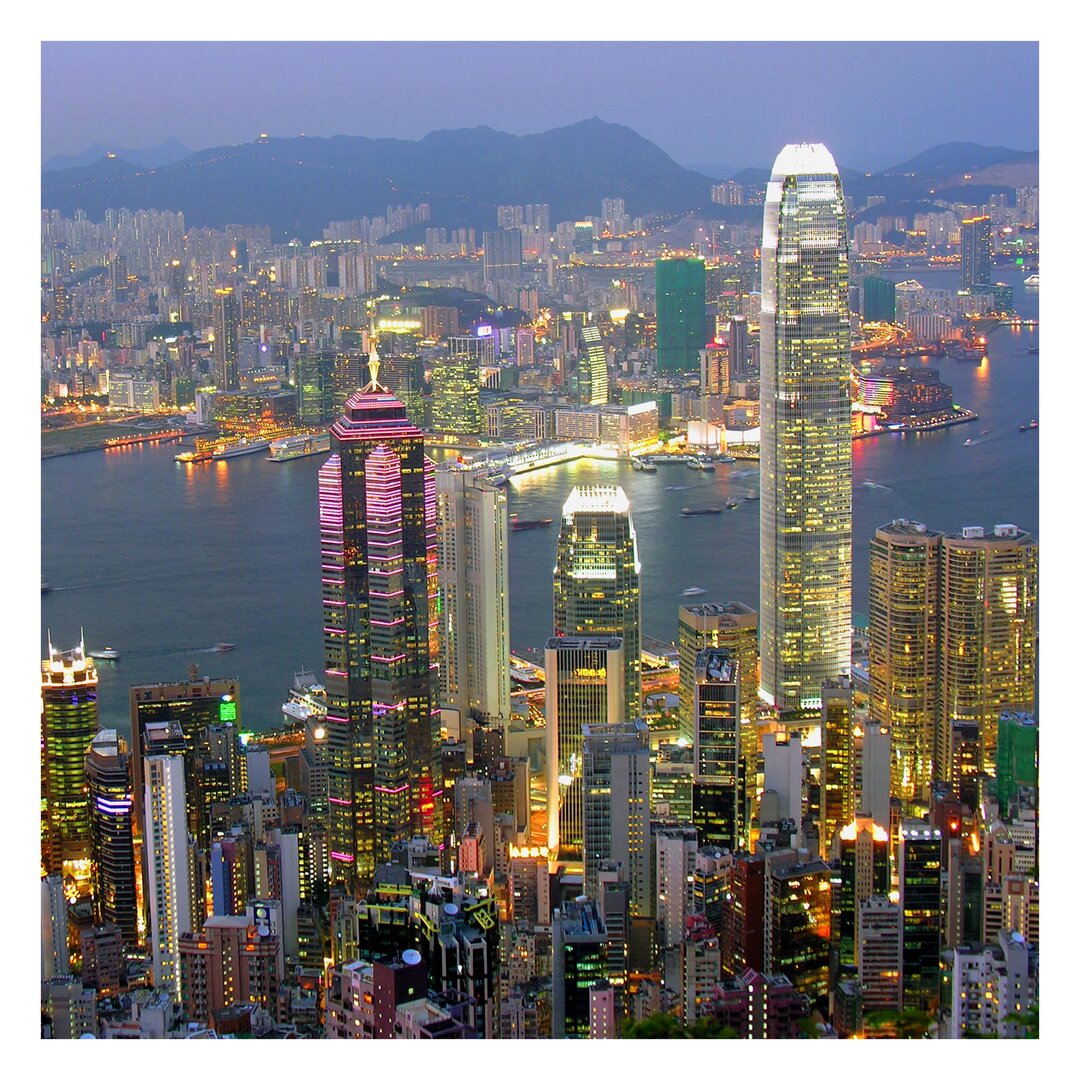 Matt Fototapete Hongkong Skyline 1,92 m x 192 cm