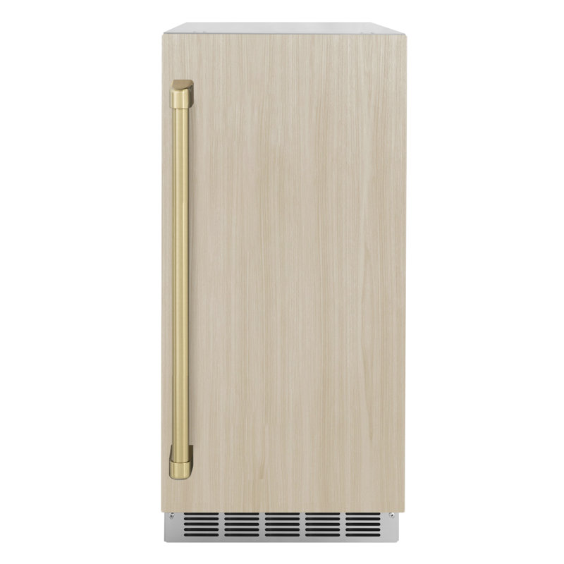 ZLINE Autograph 15 in. Touchstone Panel Ready Clear Cube Ice Maker w/ Bronze Handle, Champagne Bronze