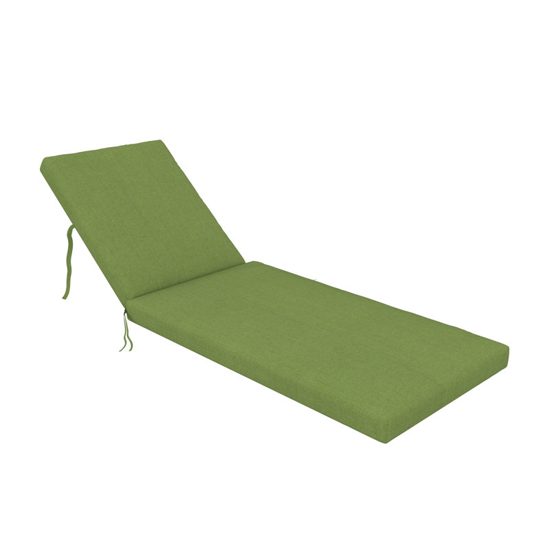 Amala Sunbrella® Outdoor Chaise Lounge Cushion, 22" x 24"/24.5" x 52.5", Spectrum Cilantro Sunbrella® Plainweave