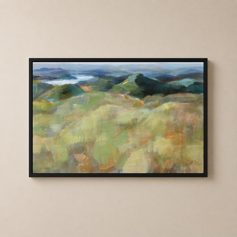 «Above the Lakes» par Danhui Nai - impression sur toile, H 24 po x l 36 po, Flat Floating Frame, Black