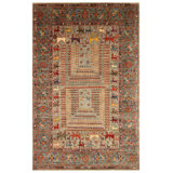 Aryana Wool Floral Area Rug in Brown