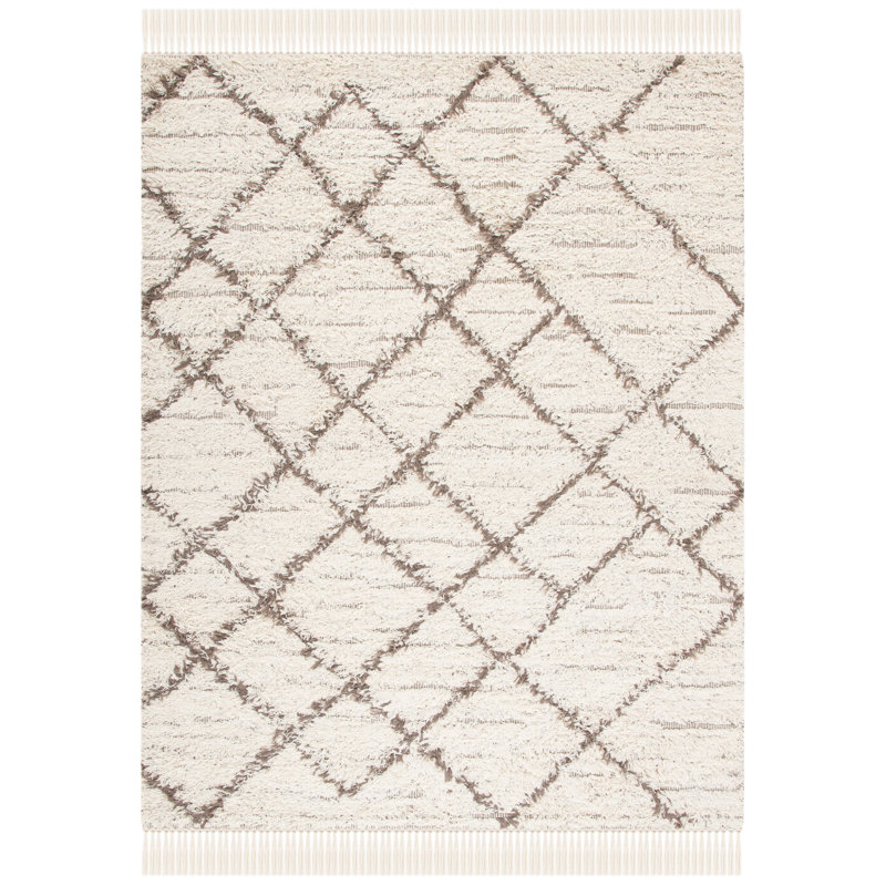 Peeples Hand Woven Wool Geometric Rug, Rectangle 8' x 10'
