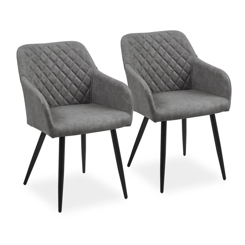 49cm H Upholstered Metal Armchair, Light Grey