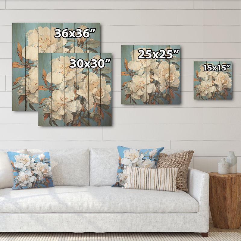 Un bouquet de rhododendrons - Art sur bois de pin rhododendron naturel, H 30 po x l 30 po