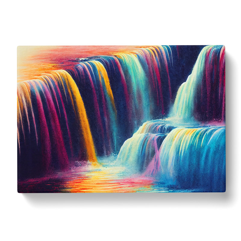 Colourful Watercolour Vol.3 - Wrapped Canvas, 35cm H x 50cm W x 3cm D