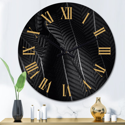 Gray Silver Silk Fabric with A Thin White Stripe - Patterned Wall Clock