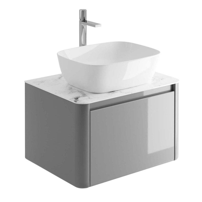 650cm Single Bathroom Vanity Base Only in White, White, Light Grey