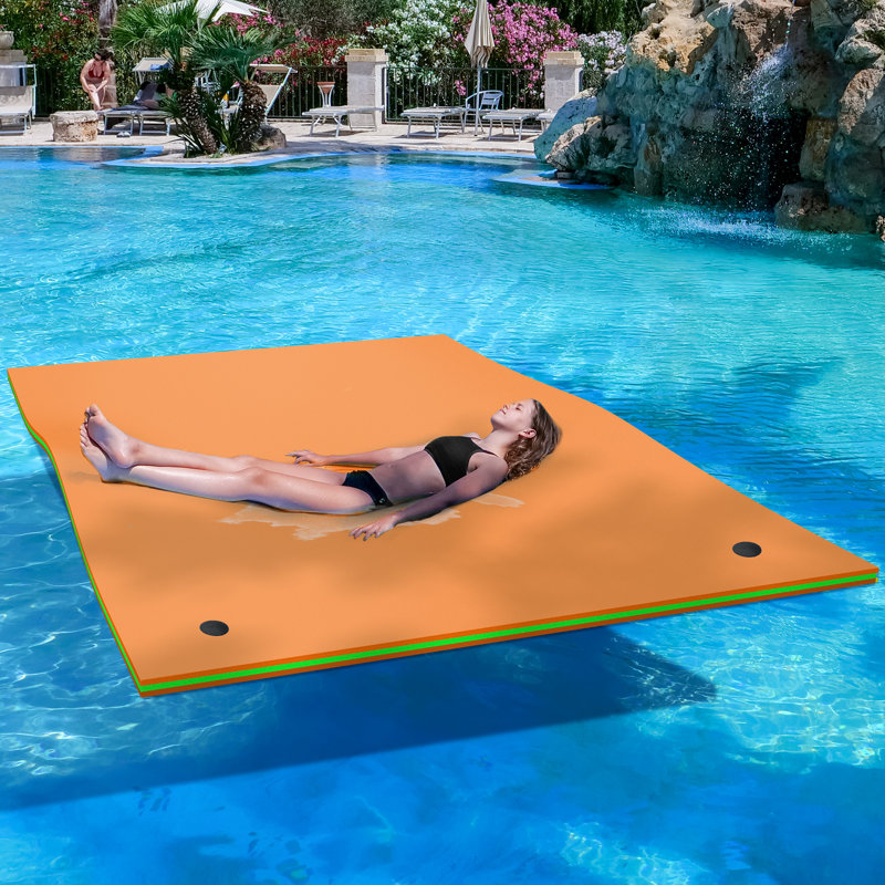 Tapis flottant 3 couches Balconera, H 1,4 po x l 108,3 po x P 70,9 po, Orange/vert