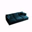 Canapé modulaire confortable modulaire réversible à assise profonde et confortable à 6 places avec 3 repose-pieds, 3 coussins décoratifs et 2 coussins, chenille bleue-1650658104