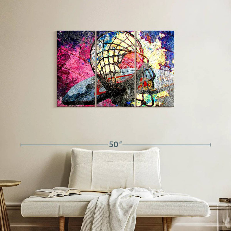 Sireci Purple Grunge Basketball, 24" H x 38" W