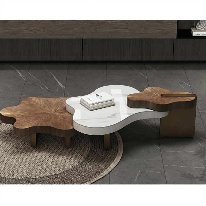 Ensemble de tables basses gigognes 3 pièces Luxury Luxury, H 15,75 po x L 55,12 po x l 39,37 po