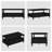 Coffee Table with Solid Wood Legs, Storage Drawers, and Open Shelf-523291142