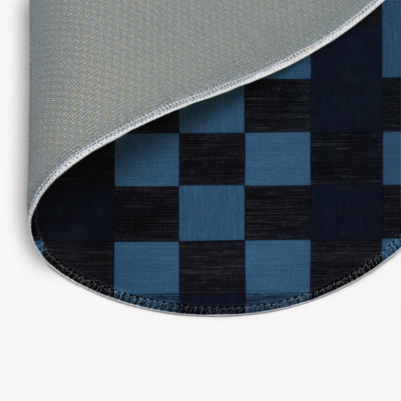 Tapis d'intérieur et d'extérieur à carreaux gris