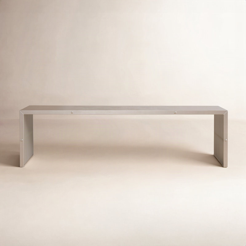 Jules Stainless Steel Bench, Silver