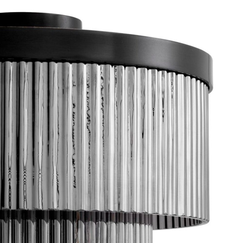 Lampe murale CDJ Andromeda verre fumé, Bronze